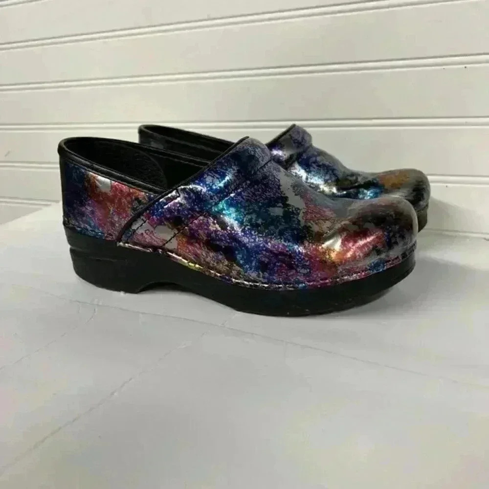 Dansko Multicolored Metallic Clogs size 38